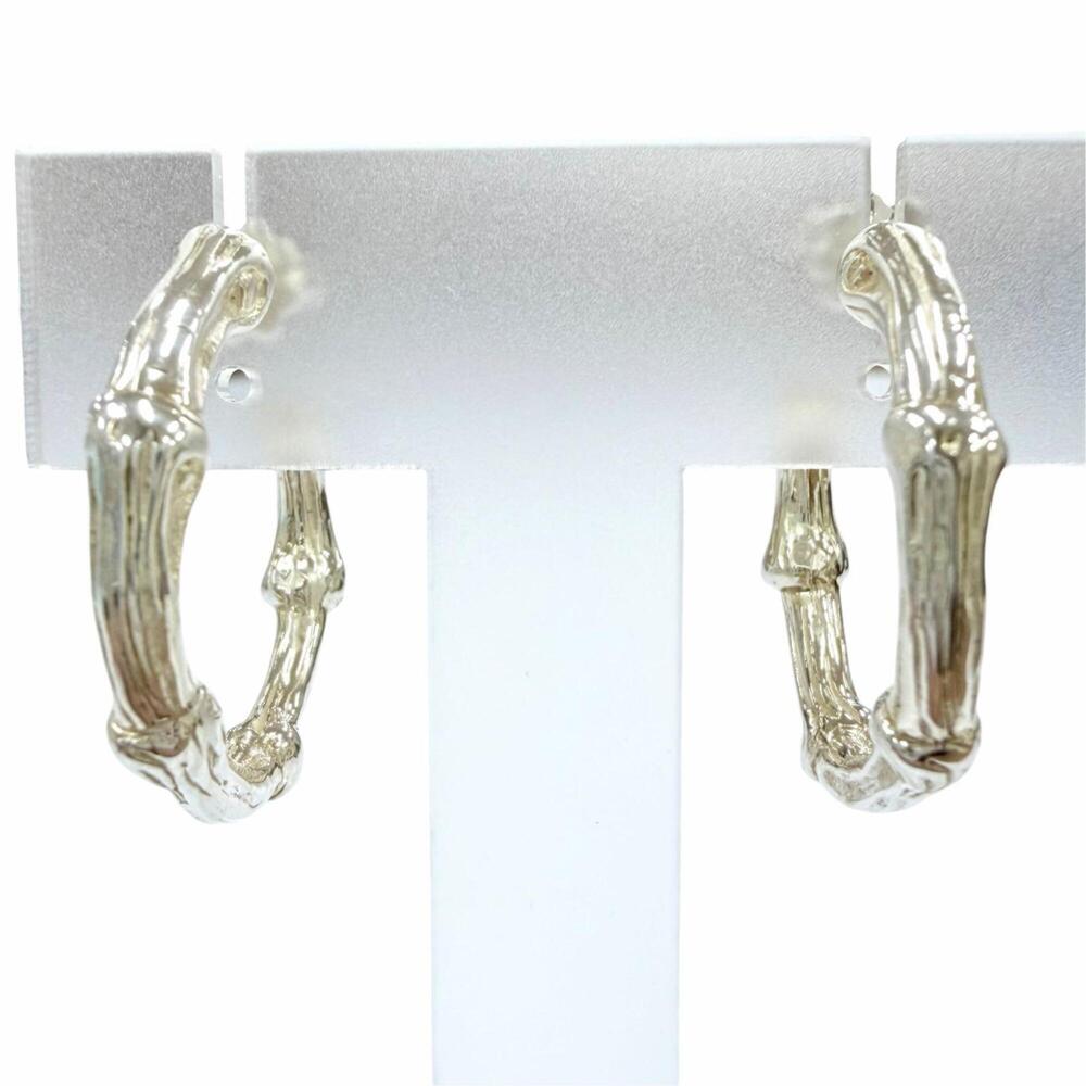 TIFFANY & CO. Vintage Silver Bamboo Earrings